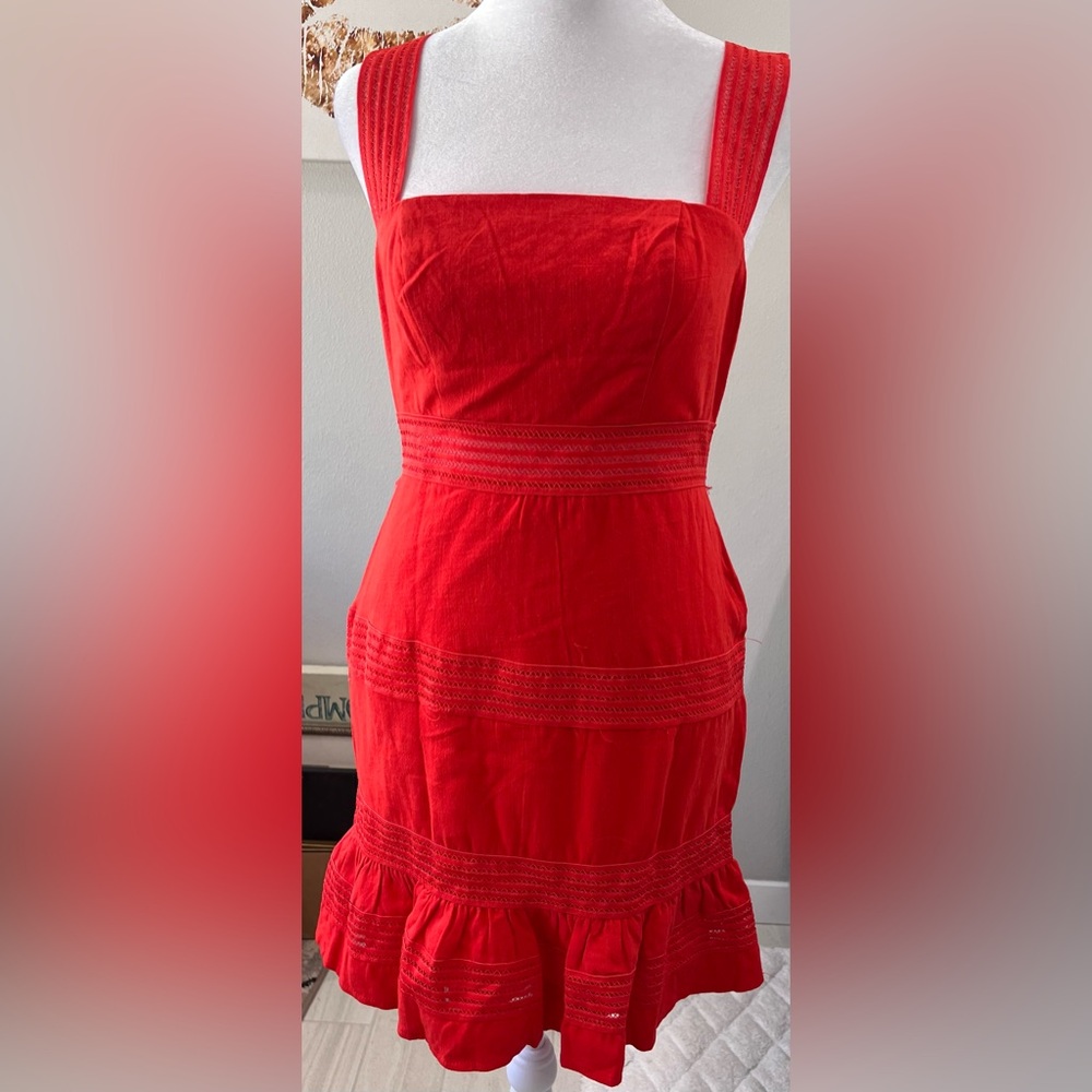 NWT Morning Mist Red Sleeveless Dress, size 8